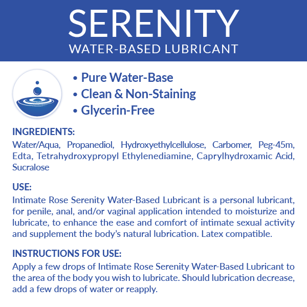 Serenity Water Based Lubricant