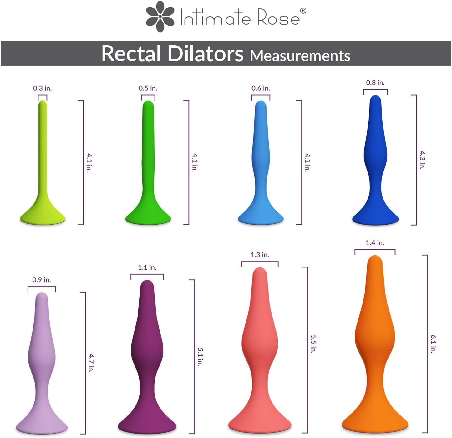 Full Anal Dilator Set 8 Sizes