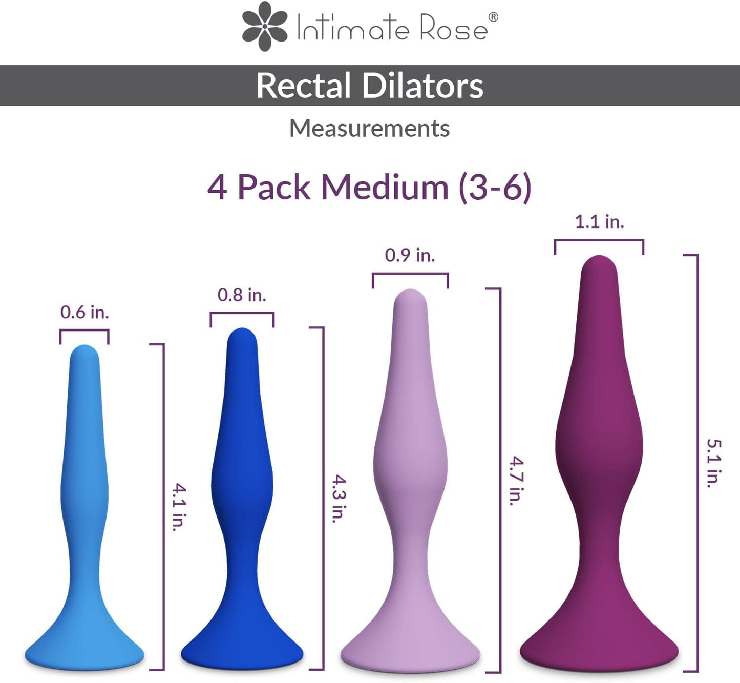 Medium Anal Dilator Set - Sizes 3 - 6